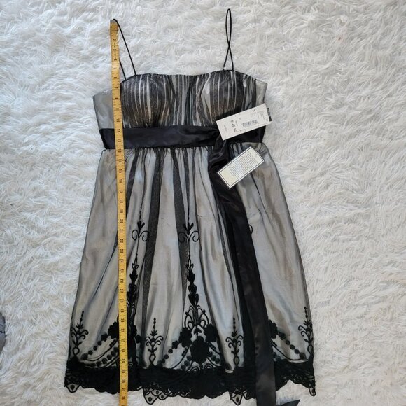 NWT S.L. Fashions Mesh Lace Border Cocktail Dress - Size 12 - Picture 11 of 15